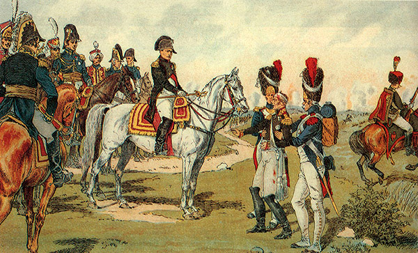 Отказ пленного русского генерала П.Г. Лихачева принять шпагу из рук Наполеона